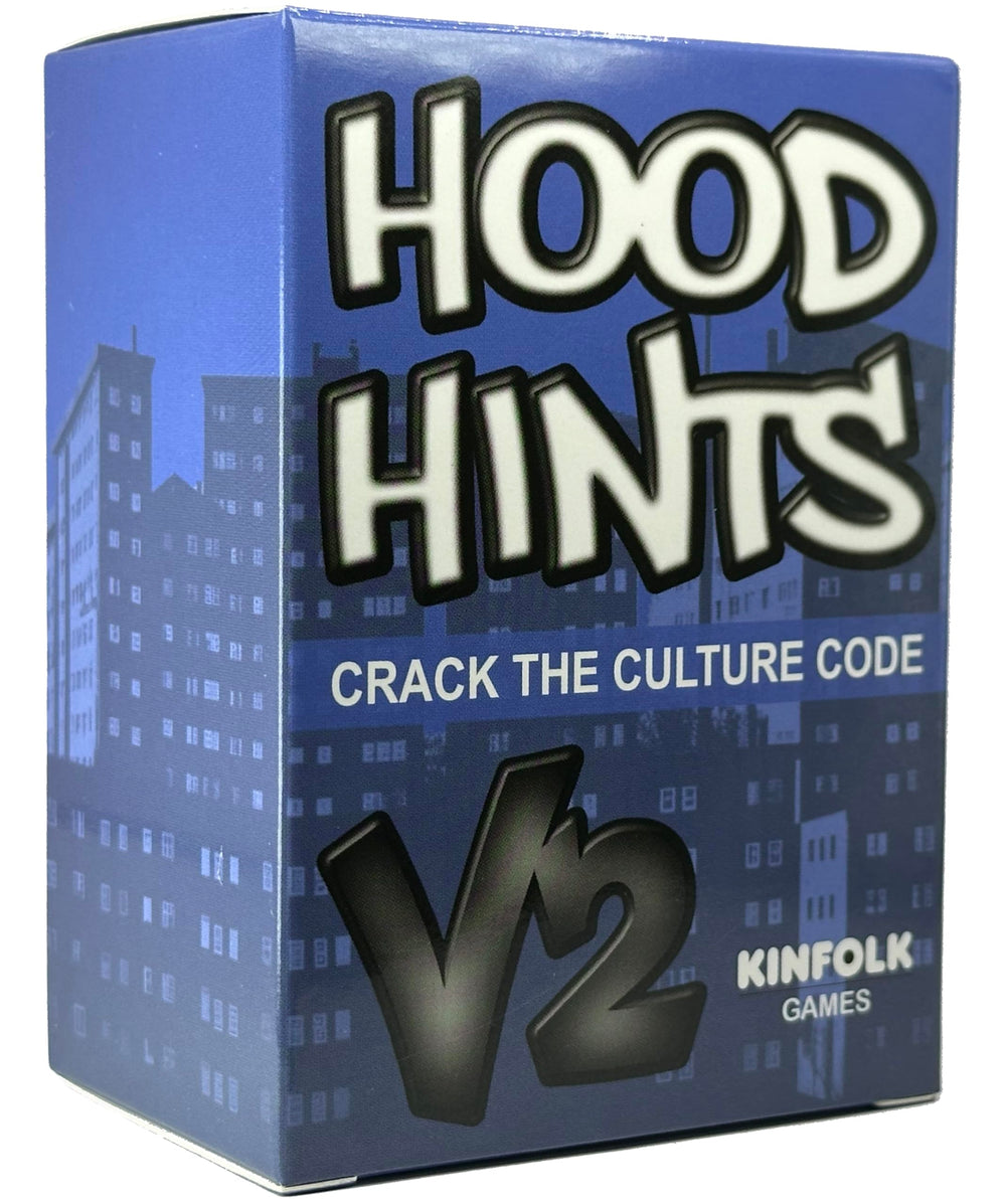 Kinfolk Hood Hints V2 card deck with vibrant art sparks cultural conversation during family game night.