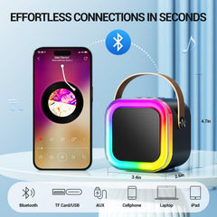 Kinglucky mini karaoke LED lights creating a colorful stage vibe