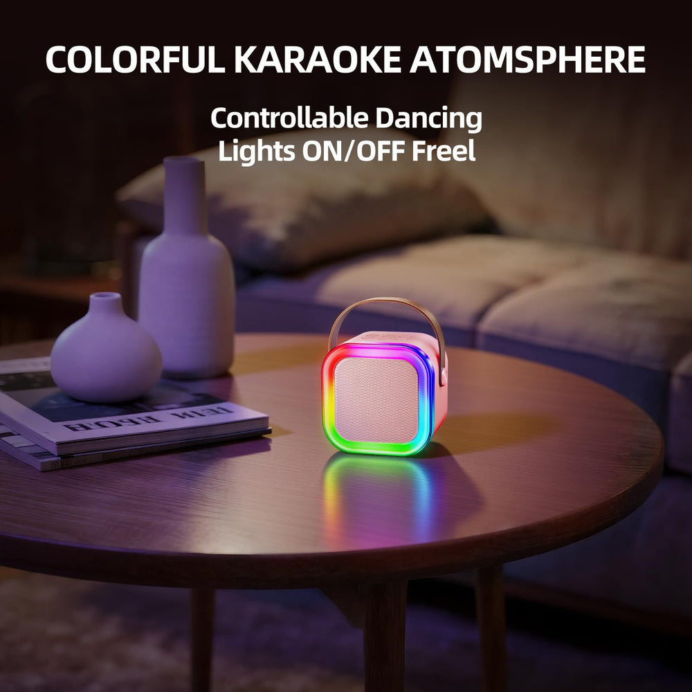 Kinglucky pink karaoke setup during a party with friends