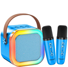 Kinglucky mini karaoke machine with two wireless mics for family sing-alongs