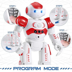KingsDragon RC Robot dancing and patrolling for interactive fun.