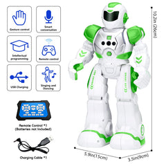 KingsDragon dancing and singing robot with LED eyes lighting up.