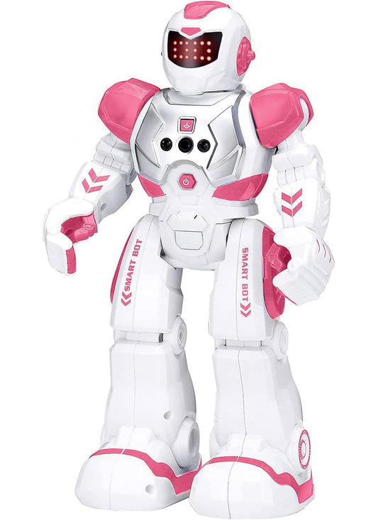 KingsDragon pink hand gesture control robot ready for interactive play and learning.
