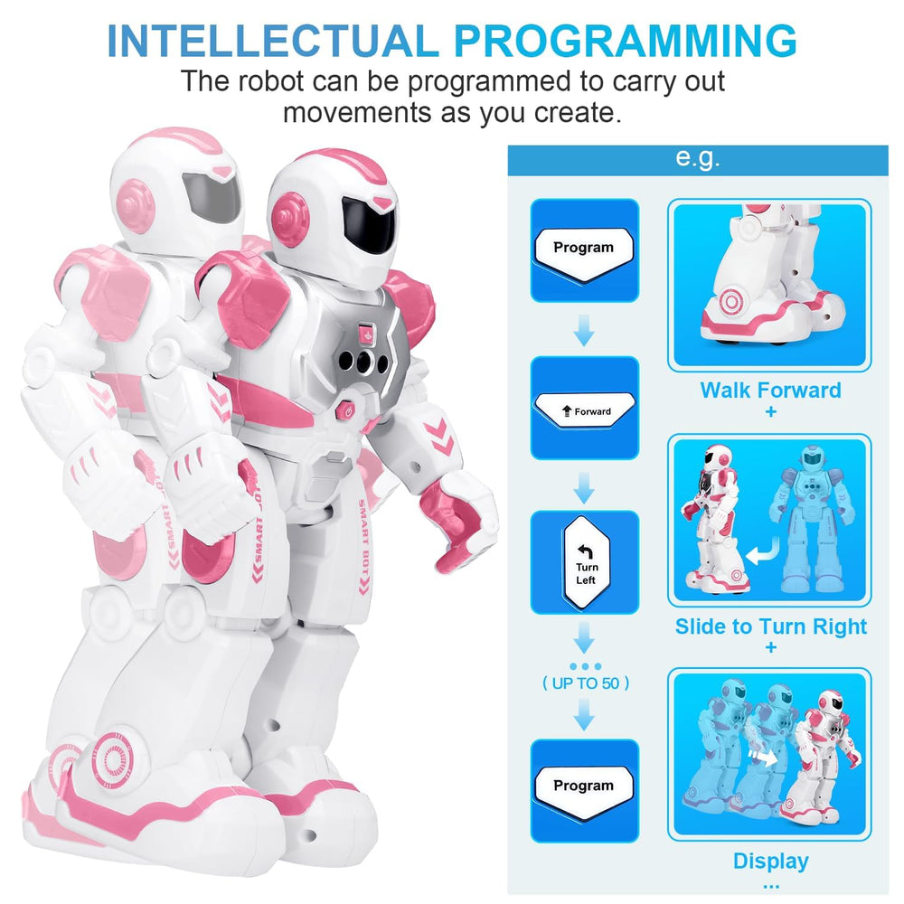 KingsDragon pink singing and dancing robot brings music and movement to playtime.