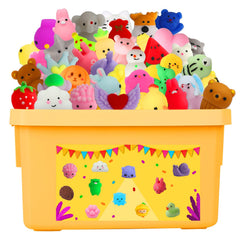 KINGYAO kawaii squishies 130-pack with animals, for imaginative play and sensory fun.