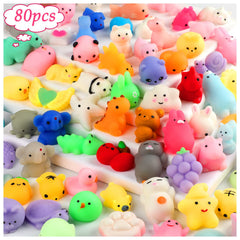 KINGYAO 80-piece mochi squishy pack cover showing colors for tactile sensory fun