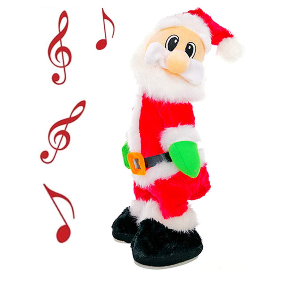 Kinteshun Twerking Santa doll front view with soft plush costume for festive fun.