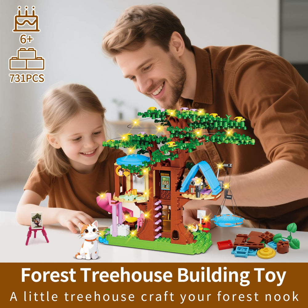 Kiothdre Treehouse LED Lighting enhances nighttime adventures with magical ambiance.