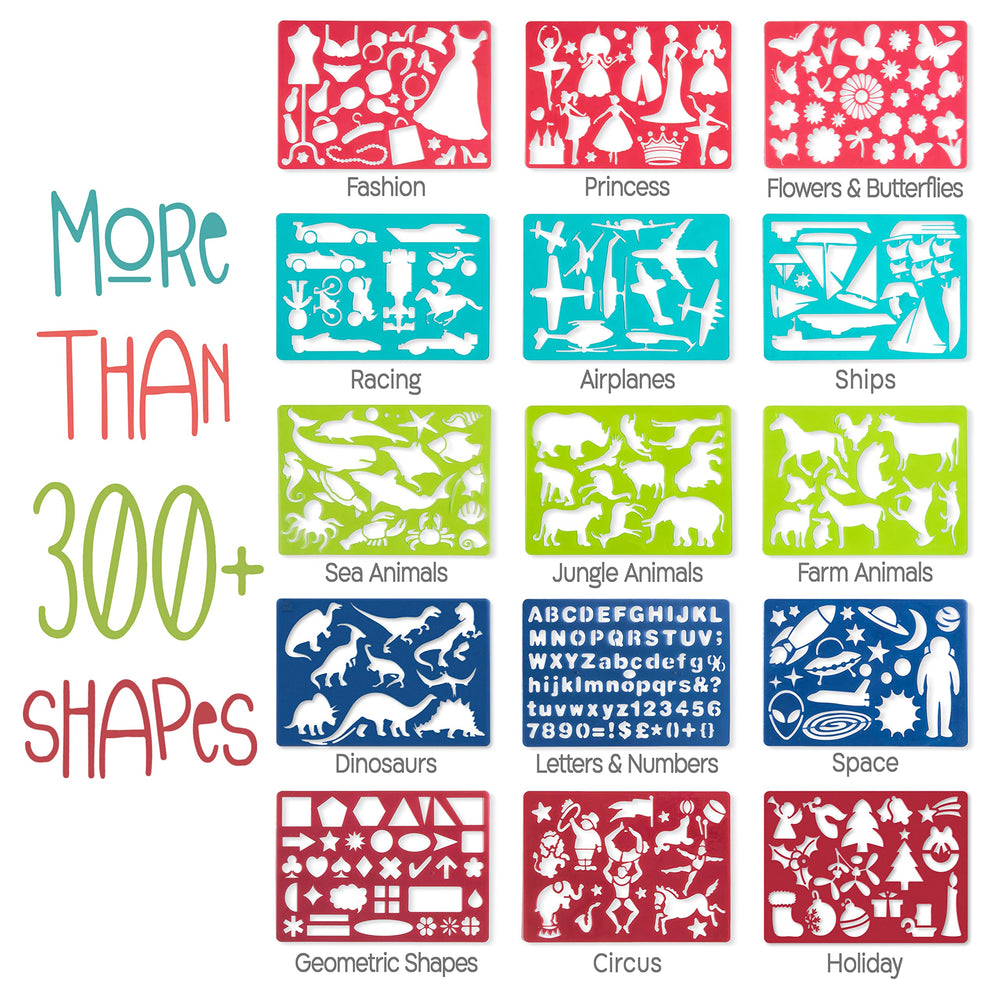 Kipipol kids art-learning stencils support literacy and numeracy through playful tracing.