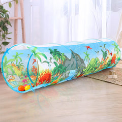 KirKjufell Dinosaur Play Tunnel foldable design for easy storage and setup.