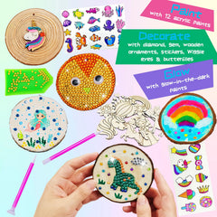 KIRKOTOY wood slice coasters and decorations kit for gifts