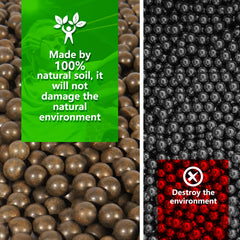 KISEER clay ball dissolving in water illustrating eco-friendly disposal.