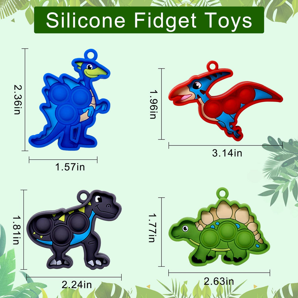 Kiss Monkey 12 dinosaur mini fidget designs for imaginative play.