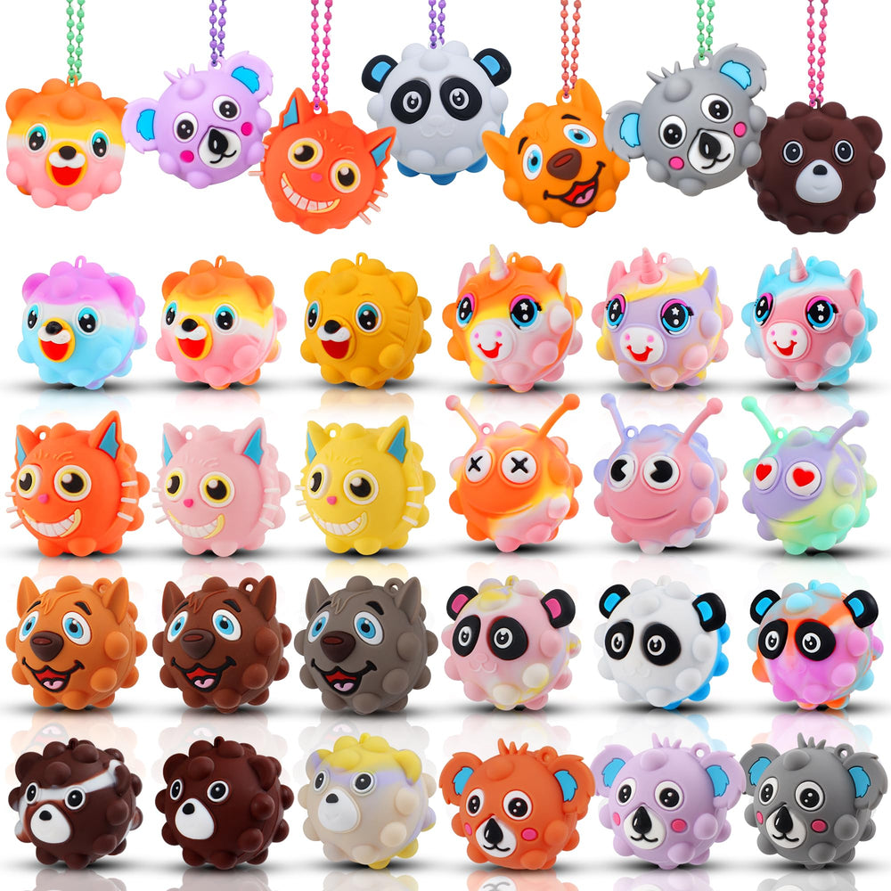 KissFree Animal Pop Ball front view, kid-friendly fidget toy for focus and fun