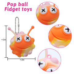 KissFree Animal Pop Ball keychain in hand showing popping action for focus