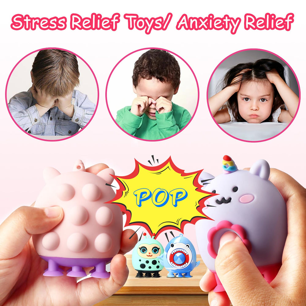KissFree in-hand 3D animal pop fidget toy for easy squeezing.