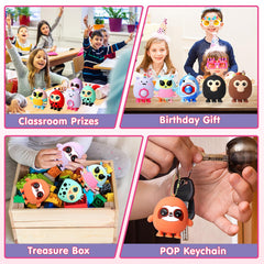 KissFree 12-pack animal pop fidget toys for bulk gifts and rewards.