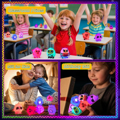 KissFree glow animal pop suction toy monkey gray ideal for quiet time and fidgeting.