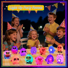 KissFree glow animal pop suction toy monkey yellow aids focus and tactile exploration.