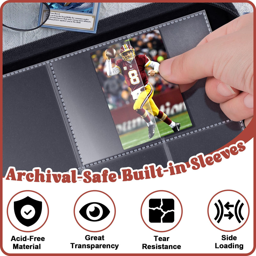 Kitoyz archival-safe sleeves displaying cards with transparent protection.