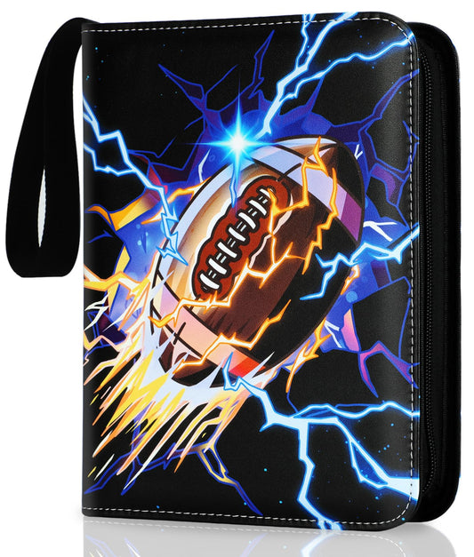 Kivxizi football binder showing 400-pocket layout for organized card storage