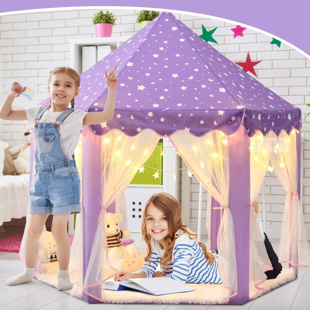 KIXINWA Purple Princess Tent in gift-ready packaging