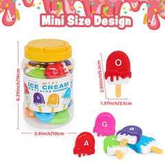 Kizh alphabet ice cream toy back view with double-sided letters for versatile practice