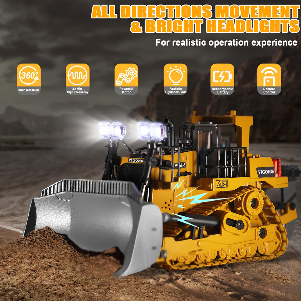 KIZJORYA bulldozer bucket detail reveals realistic construction toy design