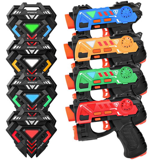KIZJORYA laser tag guns set 4 for interactive outdoor play.
