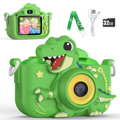 KIZJORYA upgraded 48MP kids camera front view showing compact, kid-friendly design.