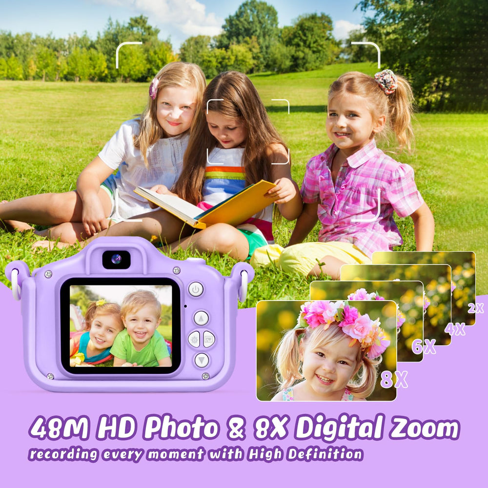 KIZJORYA 32GB card included image highlighting instant storage for photos and video.