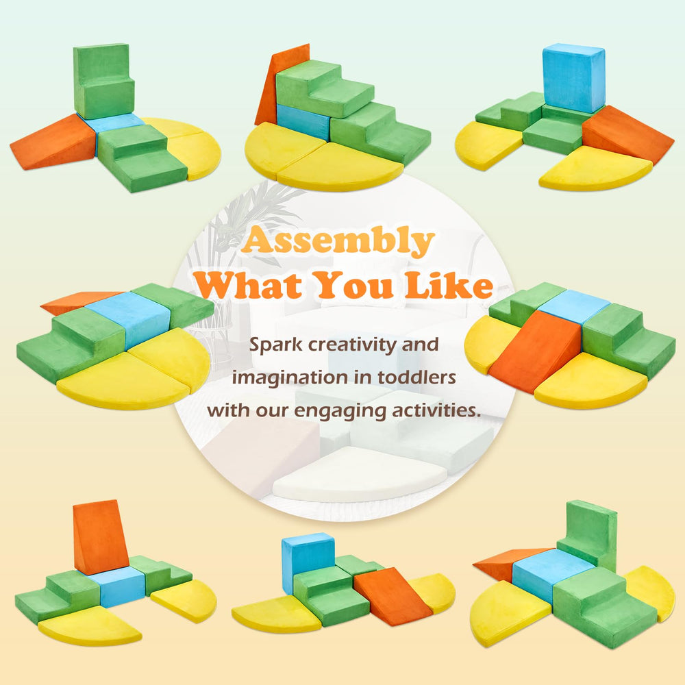 KIZLAND foam blocks stacked for versatile, imaginative assembly.