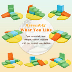 KIZLAND foam blocks stacked for versatile, imaginative assembly.