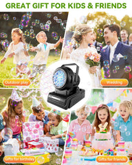Kizmore Bubble Machine safe for kids and pets with smooth, durable ABS.