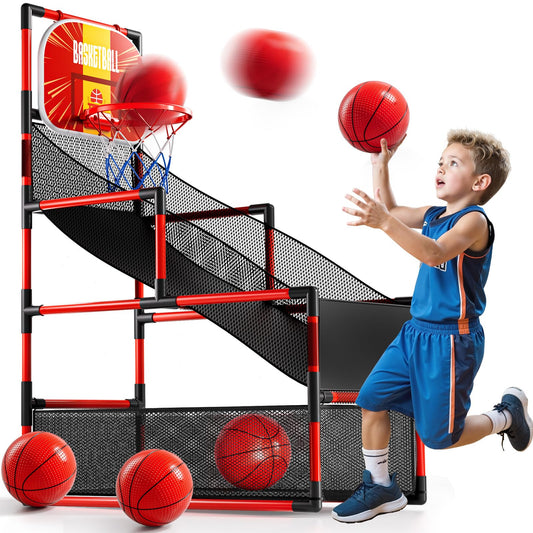 KIZONLY arcade basketball hoop assembly for quick indoor setup and family play