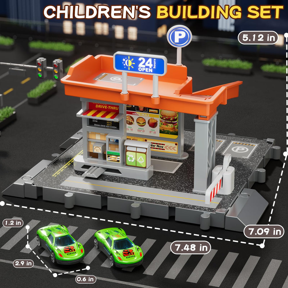 KIZONLY 2 in 1 sheet functions as colorful backdrop and build manual.