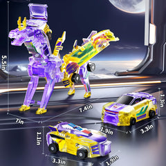 KIZONLY collision transforming dinosaur car compact size fits small play spaces