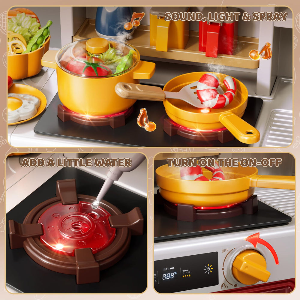KIZONLY Kids Kitchen Set pretend food inspires creative meal making
