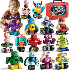 KIZONLY magnets robot blocks main view show vibrant pieces for creative play.