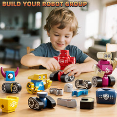 KIZONLY magnets robot building set shown with storage box for easy cleanup