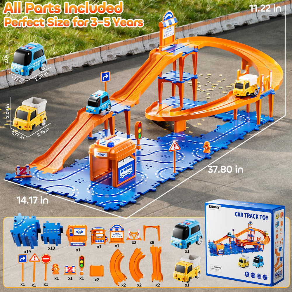 KIZONLY Puzzle Racer construction truck image perfect for storytelling during builds.