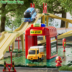KIZONLY Puzzle Racer overpass pieces enabling multi-level layouts for dynamic storytelling