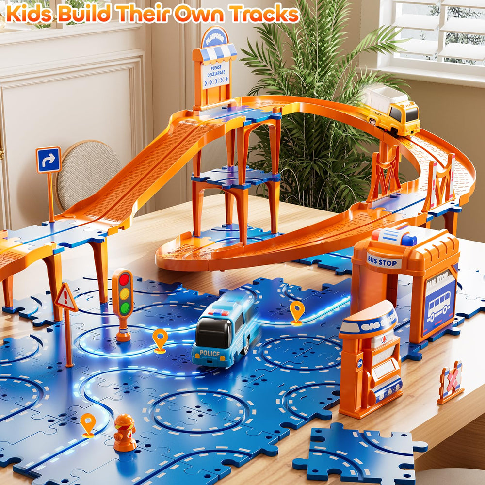 KIZONLY Puzzle Racer police car image ready for traffic-role play.