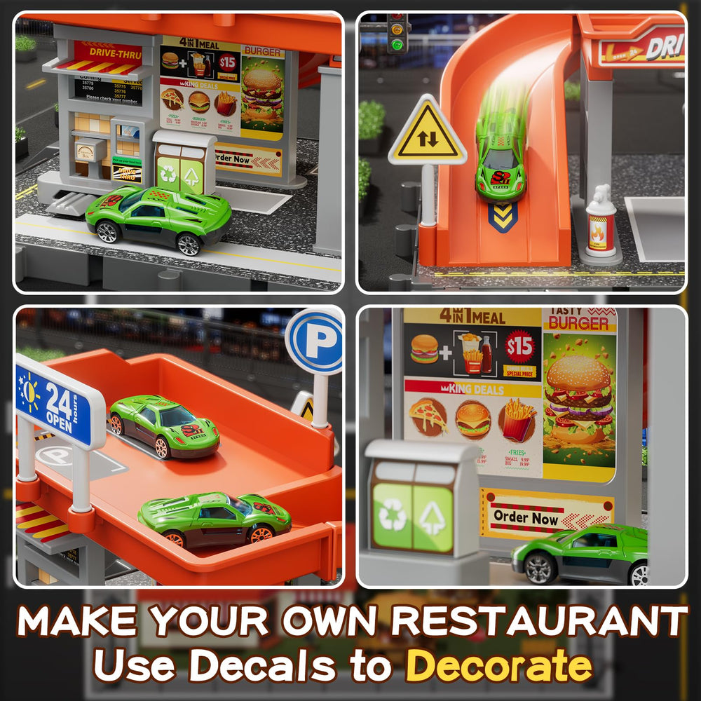 KIZONLY sliding platform provides smooth action for delivering meals.