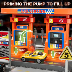 KIZONLY toy cars playset includes price plate and parking space for storytelling.
