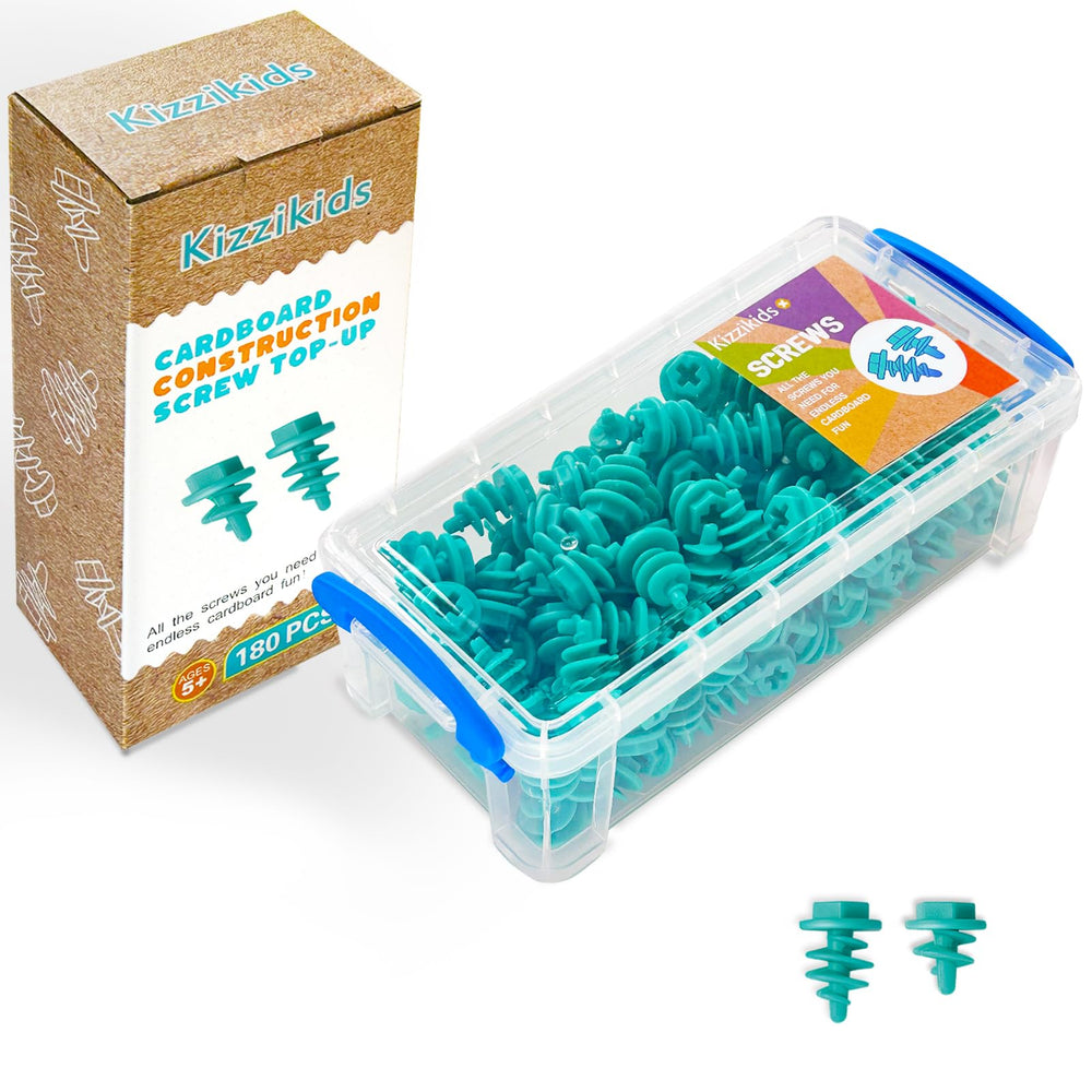 Kizzikids Screws Kit Top-up 180 Piece—screws and pieces for creative cardboard builds