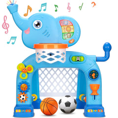 KIZZYEA elephant light-up toy over a basketball hoop for engaging playtime