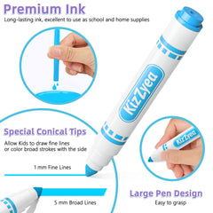 KIZZYEA washable ink washes from skin and fabrics.