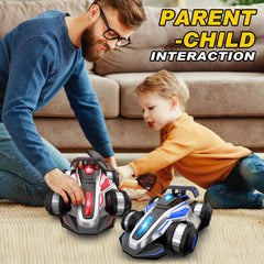 KJWEJOYRC car with bright LED lights and built-in music for immersive play.