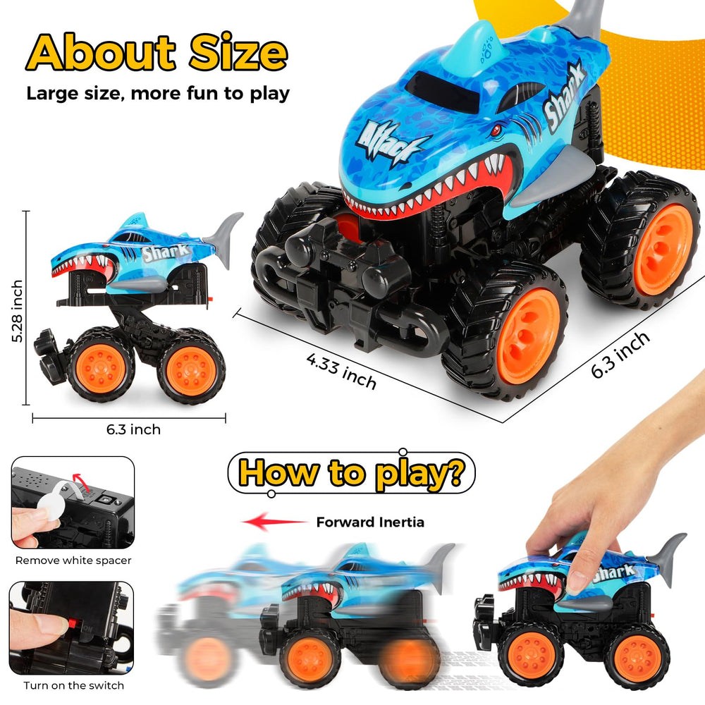 kkmon monster truck with second dinosaur shell for versatile storytelling and action